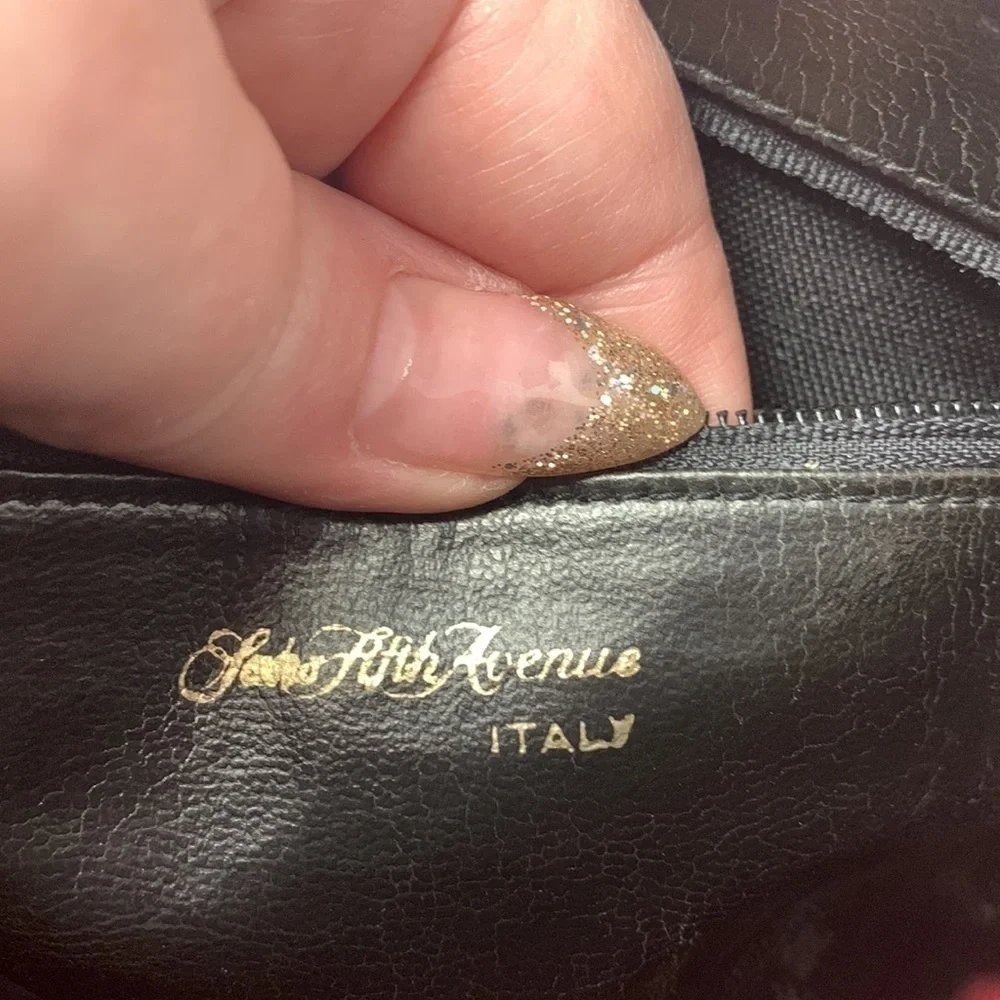 Saks Fifth Avenue coral red leather bag